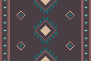 Geometrik, pürüzsüz etnik model. Geometrik etnik desen kumaş tasarımında giysi, ambalaj, tekstil, nakış, halı için kullanılabilir