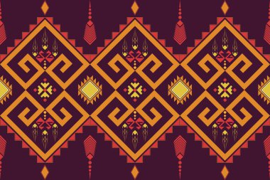 Geometrik etnik oryantal dikişsiz desen. Kumaş tasarımında, tekstil, ambalaj, arkaplan, duvar kağıdı, batik, halı, nakış için kullanılabilir