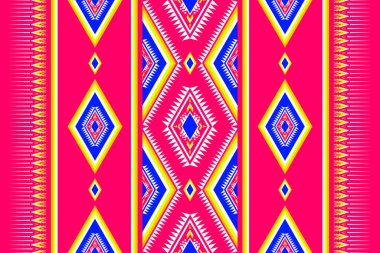 Geometrik etnik model. Kumaş tasarımında giysi, tekstil, ambalaj, arkaplan, duvar kağıdı, halı, nakış için kullanılabilir
