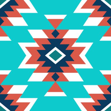 Navajo. Navajo tasarım deseni kumaş tasarımında giysi, tekstil, ambalaj, arkaplan, duvar kağıdı, halı, nakış, Aztek tarzı için kullanılabilir.
