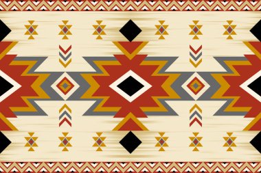 Navajo. Navajo tasarım deseni kumaş tasarımında giysi, tekstil, ambalaj, arkaplan, duvar kağıdı, halı, nakış, Aztek tarzı için kullanılabilir.
