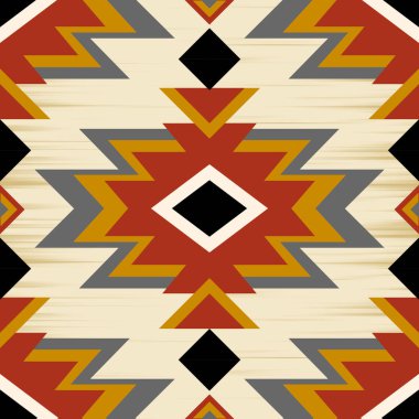 Navajo. Navajo tasarım deseni kumaş tasarımında giysi, tekstil, ambalaj, arkaplan, duvar kağıdı, halı, nakış, Aztek tarzı için kullanılabilir.
