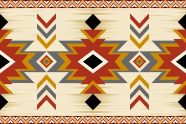 Navajo. Navajo tasarım deseni kumaş tasarımında giysi, tekstil, ambalaj, arkaplan, duvar kağıdı, halı, nakış, Aztek tarzı için kullanılabilir.