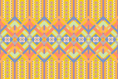 Geometrik kabile şekli. Geometrik kabile desenli kumaş tarzı. Giysi, tekstil, ambalaj, arkaplan, duvar kağıdı, halı, nakış için geometrik kabile desen tasarımı