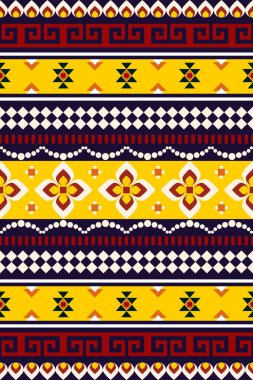 Geometrik kabile şekli. Geometrik kabile desenli kumaş tarzı. Giysi, tekstil, ambalaj, arkaplan, duvar kağıdı, halı, nakış için geometrik kabile desen tasarımı