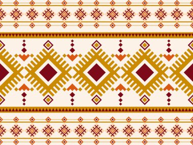 Navajo desenli tasarım. Amerikan yerlileri gibi. Kumaş tasarımında giysi, tekstil, ambalaj, arka plan, duvar kağıdı, halı, nakış için kullanılabilir