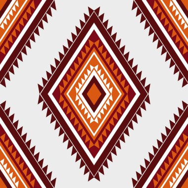 Navajo desenli tasarım. Amerikan yerlileri gibi. Kumaş tasarımında giysi, tekstil, ambalaj, arka plan, duvar kağıdı, halı, nakış için kullanılabilir