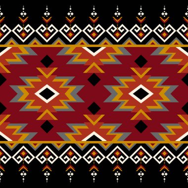 Navajo desenli tasarım. Amerikan yerlileri gibi. Kumaş tasarımında giysi, tekstil, ambalaj, arkaplan, duvar kağıdı, halı, nakış, baskı için kullanılabilir