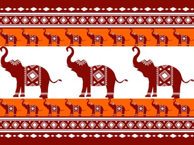 Fil Tayland deseni. Fil Tayland deseni kumaş tasarımında giysi, tekstil, ambalaj, pantolon, arka plan, duvar kağıdı, halı, gömlek için kullanılabilir.