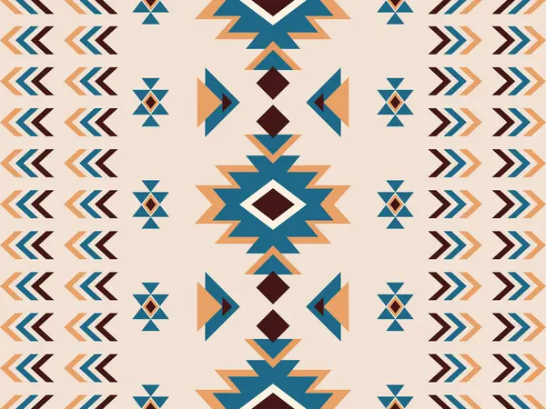 Navajo desenli tasarım. Amerikan yerlileri gibi. Kumaş tasarımında giysi, tekstil, ambalaj, arkaplan, duvar kağıdı, halı, nakış, baskı için kullanılabilir