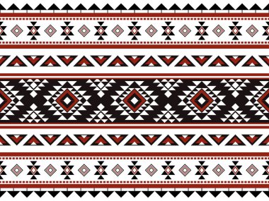Navajo desenli tasarım. Amerikan yerlileri gibi. Kumaş tasarımında giysi, tekstil, ambalaj, arkaplan, duvar kağıdı, halı, nakış, baskı için kullanılabilir