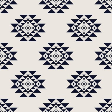 Navajo desenli tasarım. Amerikan yerlileri gibi. Kumaş tasarımında giysi, tekstil, ambalaj, arkaplan, duvar kağıdı, halı, nakış, baskı için kullanılabilir