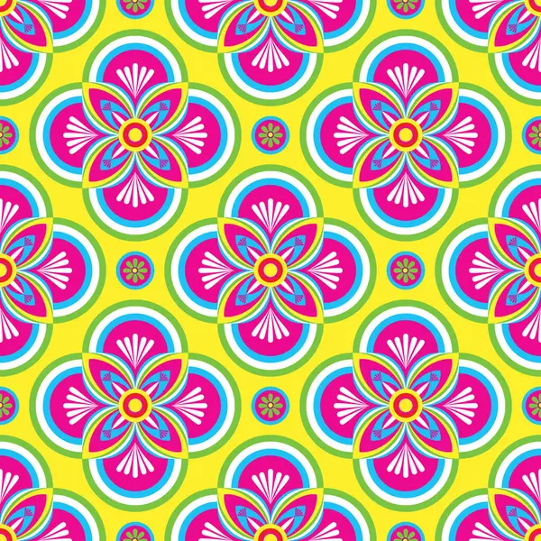 Geometrik çiçek desenli arka plan, seramik fayans deseni, vektör deseni, fayans deseni, ambalaj, soyut halı, şirin illüstrasyon