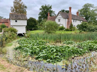 Brockhampton, England, August 30, 2021. 600 year old English Manor House in the Herefordshire Countryside. National Trust. 