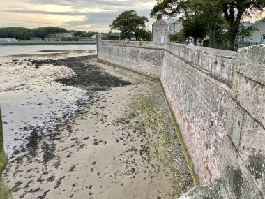 Stone Sea Wall at Berwick Upon Tweed, Scotland, UK. 