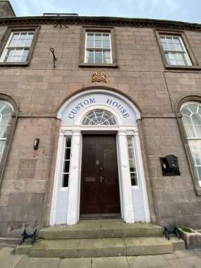 Custom House built in 1740s, historic stone building. Berwick Upon Tweed, Scotland, September 10, 2020. 