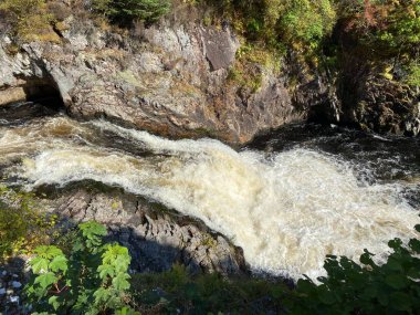 Shin Falls on the River Shin in Sutherland, Highlands of Scotland.