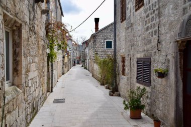 Ston, Croatia, March 3, 2020. Street Scene. 