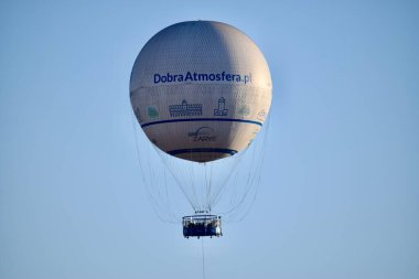 Krakow, Poland. Observation Balloon over Wawel Castle and Vistula River. February 10, 2022. 
