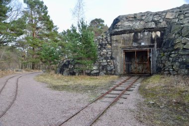 German WW2 concrete structures at Gun Emplacement at Kristiansand Cannon Museum. Kristiansand, Norway, February 20, 2023.