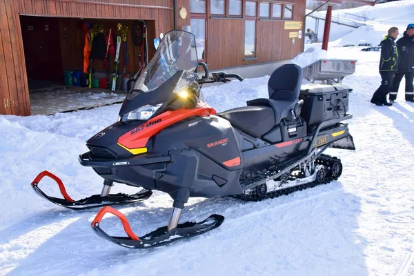 Hovden Alpinsenter, Ski-doo, snowmobile for emeergency use on the slopes. Hovden, Norway, February 23, 2023. 