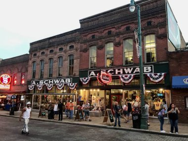 Exterior of A.Schwab shop, Beale St, Memphis, USA. Historic Shop. Memphis TN, USA. September 20, 2019.  clipart