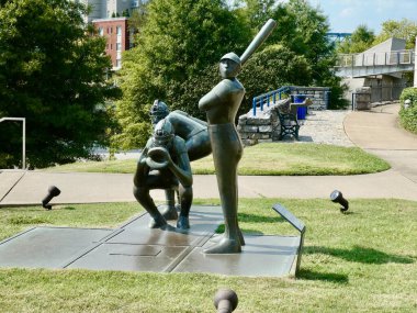 Tam sayım. 1990. The Hunter Müzesi 'nde beyzbol oyuncularının bronz oyuncuları. Chattanooga, TN, ABD, 18 Eylül 2019. 