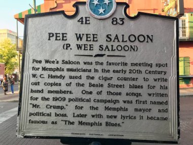 Pee Wee Salonu, Beale Caddesi, Memphis. Memphis, TN, ABD, 21 Eylül 2019. 