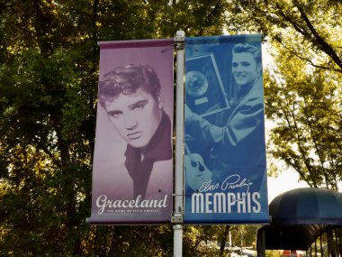 Elvis Presley Graceland bayrağı. Memphis, TN, ABD, 21 Eylül 2019. 