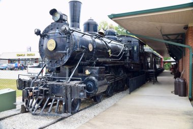 Steam Engine at The Casey Jones Museum. Jackson, TN, USA, September 23, 2019.  clipart