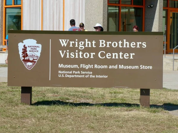 Señal Del Centro Visitantes Wright Brothers 1960 Kill Devil Hills —  Fotos de Stock
