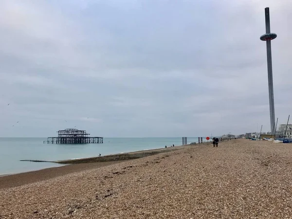 Brighton Beach Brighton Pier Wieżą I360 Styczeń 2019 — Zdjęcie stockowe