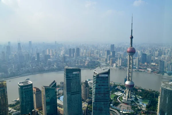 Utsikt Shanghai Fra Jin Mao Tårnet Shanghai Kina Oktober 2018 – stockfoto