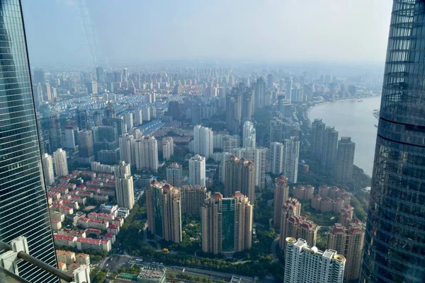 Luchtfoto Van Shanghai Vanuit Jin Mao Tower Shanghai China Oktober — Stockfoto