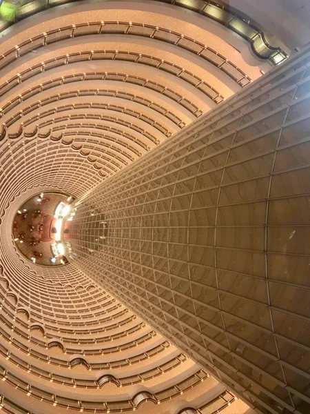 Vista Interior Torre Jin Mao Olhando Para Baixo Xangai China — Fotografia de Stock