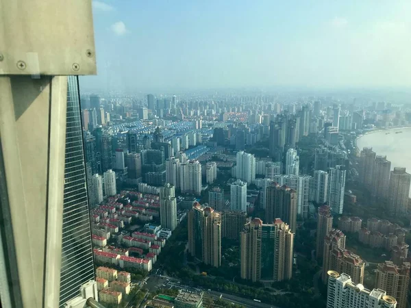 Ilmakuva Shanghaista Jin Mao Towerista Shanghai Kiina Lokakuuta 2018 — kuvapankkivalokuva