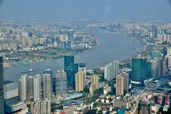 Veduta Aerea Shanghai Dalla Jin Mao Tower Shanghai Cina Ottobre — Foto Stock