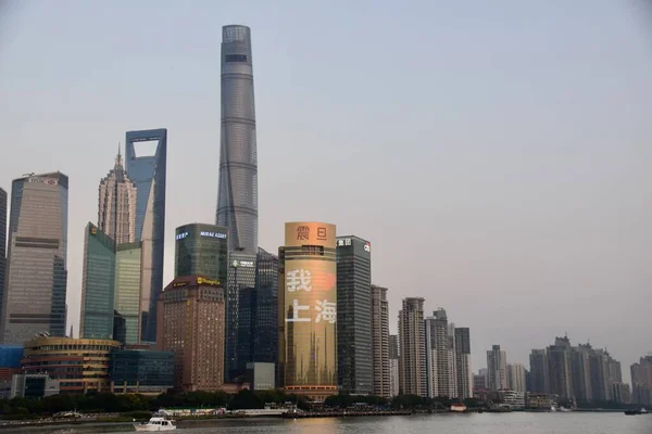 Shanghai China Oktober 2018 Hohe Gebäude Lujiazui Pudong — Stockfoto