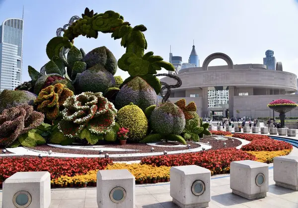 Increíbles Exhibiciones Flores Plaza Los Pueblos Shanghai Shanghai China Octubre —  Fotos de Stock