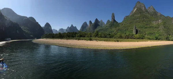Panorama River Karst Mountains Guilin Guangxi China October 2018 — Stock Photo, Image