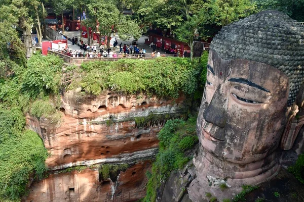 Leshan Giant Boeddha Grootste Stenen Boeddha Wereld Leshan Sichuan China — Stockfoto