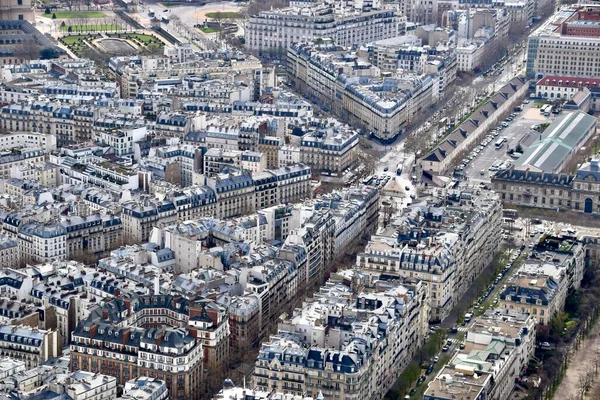 Аріель Дивиться Вулиці Міста Навколо Ейфелевої Вежі Париж Франція Березня — стокове фото