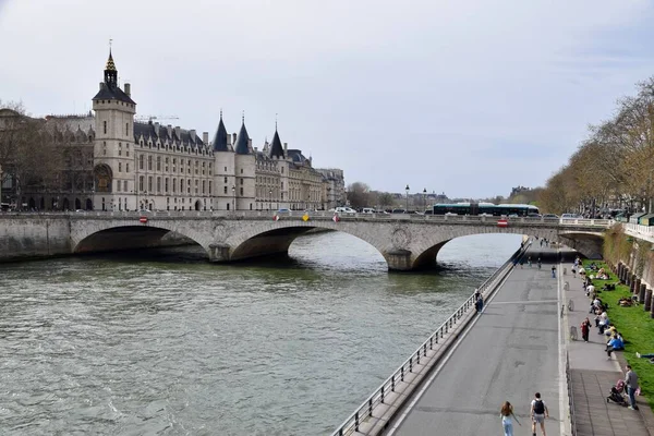 Paryż Francja Marca 2023 Most Arcybiskupa Pont Archevch Nad Rzeką — Zdjęcie stockowe