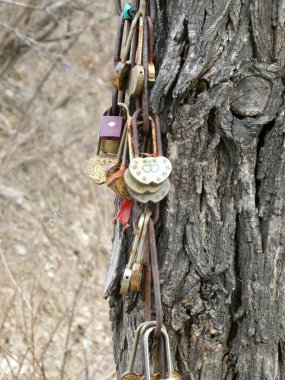 Pekin, Çin. 7 Kasım 2018. Juyongguan Seddi 'ndeki Aşk Asma Kilitleri.