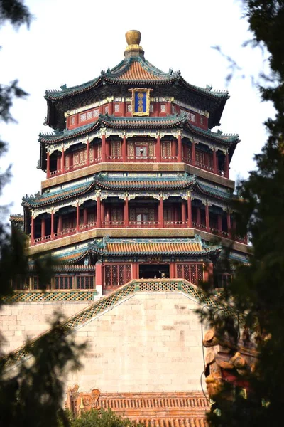 Yaz Sarayı Nda Budist Tütsü Kulesi Pekin Çin Kasım 2018 — Stok fotoğraf