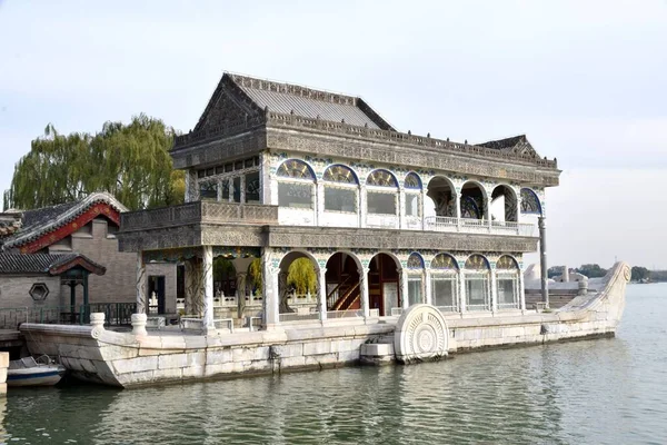 Barca Marmo Nell Angolo Nord Ovest Del Lago Kunming Palazzo — Foto Stock