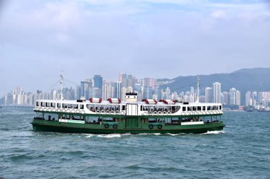 Limandaki Star Ferry Boat. Hong Kong 9 Kasım 2018. 