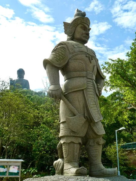 Statua All Ingresso Del Monastero Lin Isola Lantau Hong Kong — Foto Stock