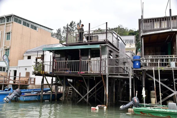 Tai Fishing Village Гонконг Листопада 2018 Будинки Схилах — стокове фото