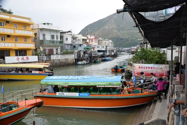 Csónakok Village Homes Gólyalábakon Tai Hong Kong Ból 2018 November — Stock Fotó